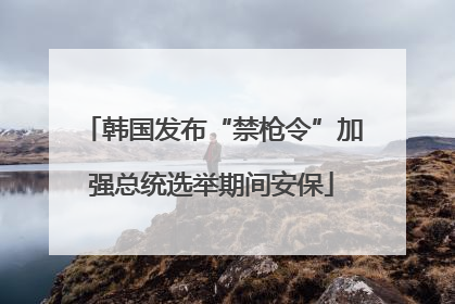 韩国发布“禁枪令”加强总统选举期间安保